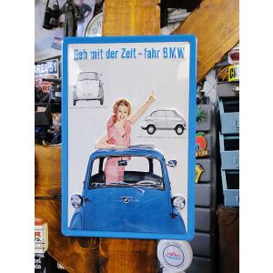 世界の名車＆クラシックカー　3Dメタルサイン　（BMW　イセッタ）　アメリカン雑貨　アメリカ雑貨