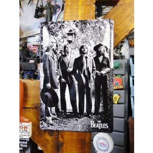 ビートルズ　3Dメタルサイン　（ビートルズ/モノクロ）　アメリカン雑貨　アメリカ雑貨