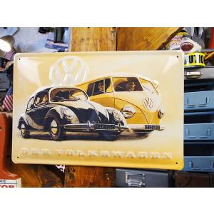 世界の名車＆クラシックカー　3Dメタルサイン　（フォルクス・ワーゲン/ノスタルジック）　アメリカン雑...