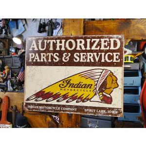 インディアンモーターサイクル　ブリキ看板　パーツ＆サービス　■ アメリカン雑貨 アメリカ雑貨
