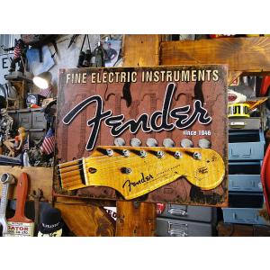 フェンダー　ブリキ看板　（ヘッドストック）　■ アメリカン雑貨 アメリカ雑貨