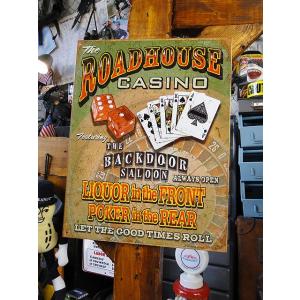 ロードハウス・カジノ　ブリキ看板　アメリカン雑貨 アメリカ雑貨