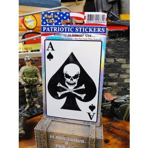 ミリタリープリズムステッカー　スクエア/Sサイズ　（スカルエース）　アメリカン雑貨　アメリカ雑貨