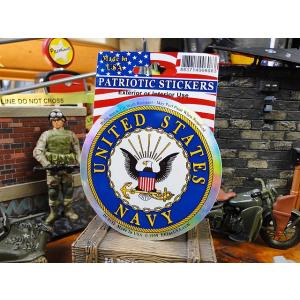 ミリタリープリズムステッカー　ラウンド/Sサイズ　（U.S.ネイビー）　アメリカン雑貨　アメリカ雑貨