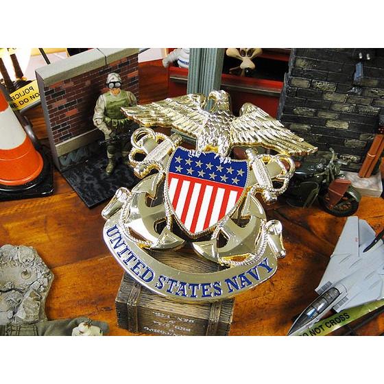 U.S.ミリタリーメダリオン　エンブレムカット　（U.S.ネイビー）　アメリカ雑貨　アメリカン雑貨