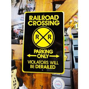 踏切　ミニブリキ看板　アメリカン雑貨 アメリカ雑貨