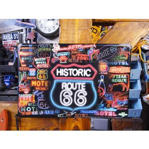 ルート66　ミニブリキ看板　（ネオンサイン）　アメリカン雑貨　アメリカ雑貨