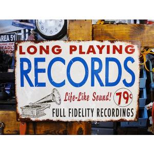 LPレコード　U.S.ヘヴィースチールサイン　アメリカ雑貨　アメリカン雑貨