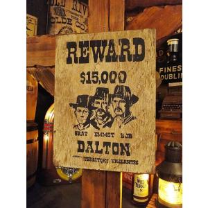 西部のお尋ね者ポスター　木製看板　（ダルトン）　アメリカ雑貨　アメリカン雑貨