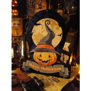 【即納】【在庫あり】ハロウィン　U.S.ヘヴィースチールサイン　（ウイッチパンプキン）　パーティー　...