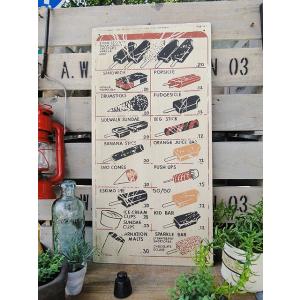 昔のアドバタイジング　ウッドサイン　（アイスメニュー）　アメリカ雑貨　アメリカン雑貨　木製看板