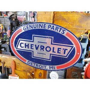 シボレー オーバルロゴ ブリキ看板 アメリカ雑...の詳細画像3