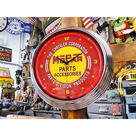 【即納】【在庫あり】　ガレージネオンクロック　（モパー/パーツ）　アメリカ雑貨　アメリカン雑貨