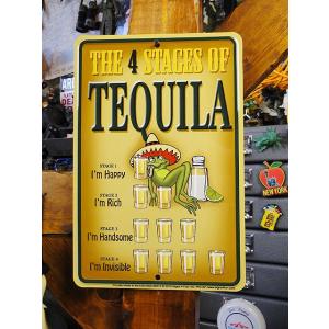 「テキーラを飲むとこうなる」　ミニジョーク看板　アメリカ雑貨　アメリカン雑貨
