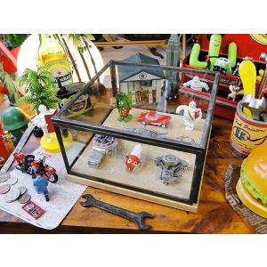 ディスプレイキャビネット S 『ガラス アイアン 店舗什器 ウッド