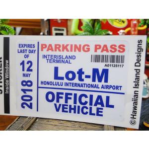 ハワイアン　パーキングパーミットステッカー　（オフィシャルヴィークル）　アメリカ雑貨　アメリカン雑貨...