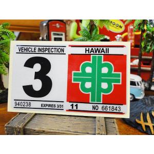 ハワイの車検バンパーステッカー　レプリカ　（3月）　アメリカ雑貨　アメリカン雑貨 爆買