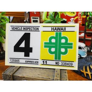 ハワイの車検バンパーステッカー　レプリカ　（4月）　アメリカ雑貨　アメリカン雑貨