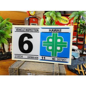 ハワイの車検バンパーステッカー　レプリカ　（6月）　アメリカ雑貨　アメリカン雑貨