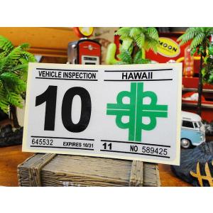 ハワイの車検バンパーステッカー　レプリカ（10月）　アメリカ雑貨 アメリカン雑貨｜candytower