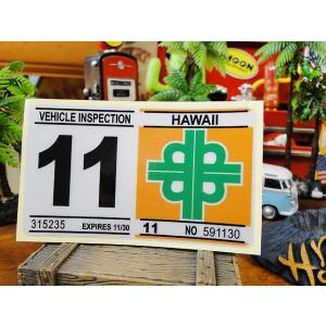 ハワイの車検バンパーステッカー　レプリカ　（11月）　アメリカ雑貨　アメリカン雑貨