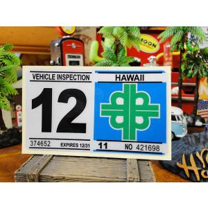 ハワイの車検バンパーステッカー　レプリカ　（12月）　アメリカ雑貨　アメリカン雑貨