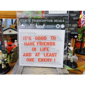 ことわざステンシル転写ステッカー　（キライなヤツがいてもいいんじゃない？）　アメリカン雑貨　アメリカ...