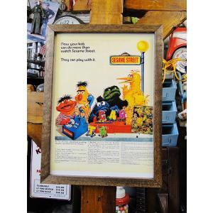 ポスターフレーム　（セサミストリート/テレフォン）　ポスター＆木製フレームのセット ■ アメリカン雑貨 アメリカ雑貨