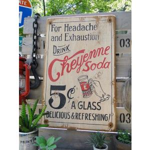 シャイアンソーダ　木製看板　アメリカ雑貨　アメリカン雑貨