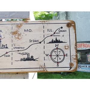 ルート66マップ 木製看板 アメリカン雑貨 ア...の詳細画像3