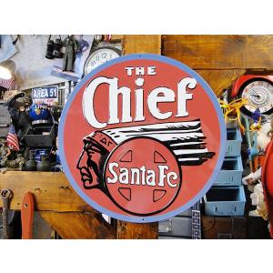サンタフェ　チーフ　エンボス　ティンサイン　アメリカ雑貨　アメリカン雑貨