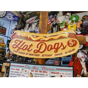 ビッグサイズ　ホットドッグ　エンボス　ティンサイン　アメリカ雑貨　アメリカン雑貨
