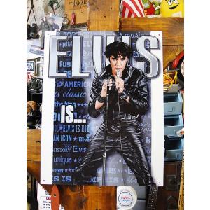 エルヴィス・プレスリー　ブリキ看板　Elvis is　■  アメリカ雑貨 アメリカン雑貨 サインプレ...