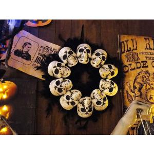 【即納】【在庫あり】 スカルファーリース　■ アメリカ雑貨　パーティー 飾り　店舗装飾 ハロウィン ...
