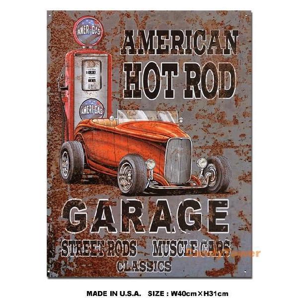 アメリカンブリキ看板 アメリカンホットロッドガレージ アメリカ雑貨 アメリカン雑貨 サインプレート ...