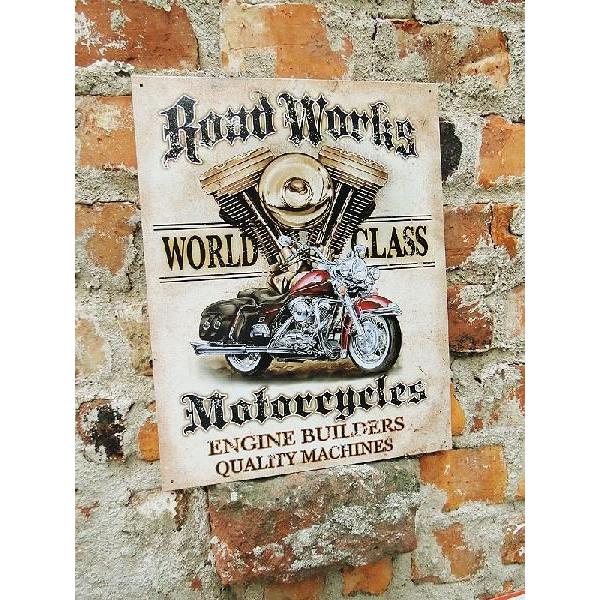 アメリカンブリキ看板 レジェンズ ロードワークス　モーターサイクル アメリカ雑貨 アメリカン サイン...