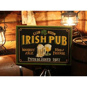 アイリッシュパブ　木製看板　（レクタングル）　■　アメリカン雑貨　アメリカ雑貨　ウッドサイン