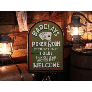 バークレイズ　ポーカールーム　木製看板 ■ アメリカン雑貨 アメリカ雑貨 ウッドサイン