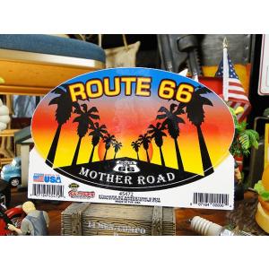 ルート66　ステッカー　Lサイズ　（パームツリー）　アメリカ雑貨　アメリカン雑貨