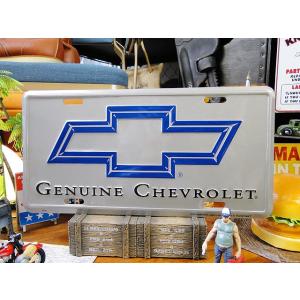 シボレー　ボウタイエンブレム　ライセンスプレート　（シルバー）　アメリカ雑貨　アメリカン雑貨