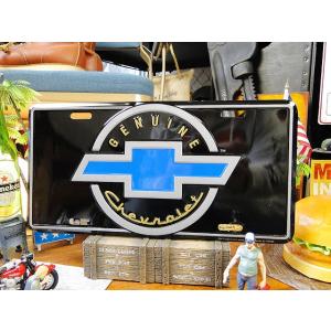 シボレー　ボウタイエンブレム　ライセンスプレート　（ブラック）　アメリカ雑貨　アメリカン雑貨