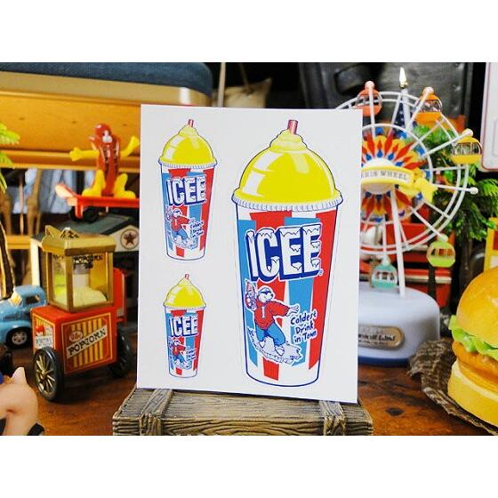 アイシー　オフィシャルステッカー　（カップフローズン/イエロー）　■ アメリカン雑貨 アメリカ雑貨