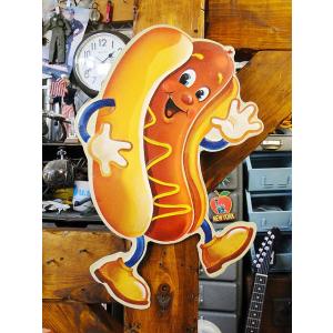 ホットドッグマン　エンボスティンサイン　アメリカ雑貨　アメリカン雑貨 爆買