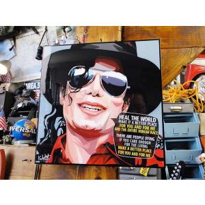 マイケル・ジャクソン　ポップアートフレーム　（HEAL THE WORLD)　■ アメリカン雑貨 ア...