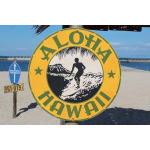 サーファー　木製看板　（ダイヤモンドヘッド）　■　アメリカン雑貨　アメリカ雑貨　ハワイアン雑貨　ハワ...