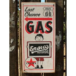 ルート66ロードサイドショップ　ウッドサイン　（ラストチャンスガス）　アメリカ雑貨　アメリカン雑貨