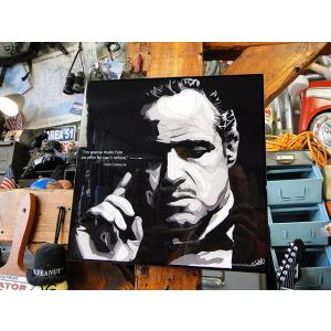 映画「ゴッドファーザー」ドン・ヴィトー・コルレオーネのポップアートフレーム(モノクロ)