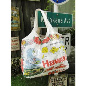 ハワイアン　ヴィンテージトートバッグ　アメリカ雑貨　アメリカン雑貨