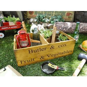 オールドパイン2仕切りボックス　（バター＆コックス）　アメリカン雑貨　アメリカ雑貨