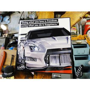 ニッサンGT-R R35　ポップアートフレーム■ アメリカ雑貨 アメリカン雑貨 パネル ポスター